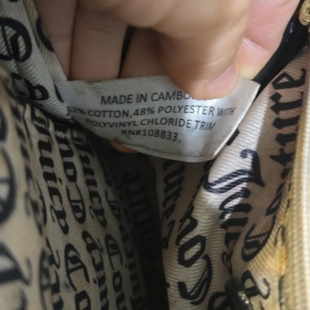 Vintage Juicy Couture Tote Hobo Bag with Red Heart Pouch Satchel